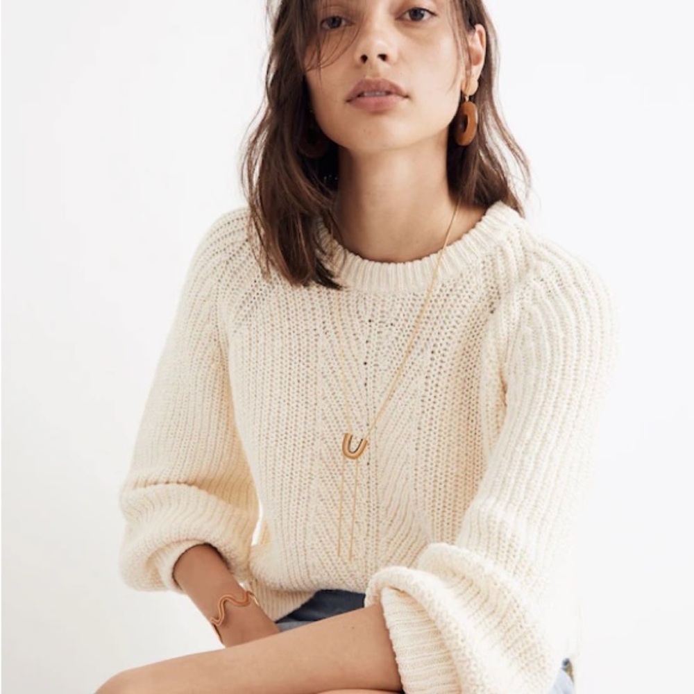 Madewell Cream Ivory Crew Neck Sweater